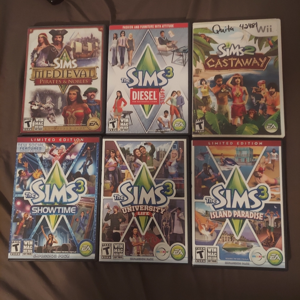 Multiple SIMS games for Wii, PS2,and Computer!
